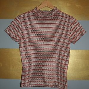 Kendall and Kylie Short Sleeve Mock Neck Top